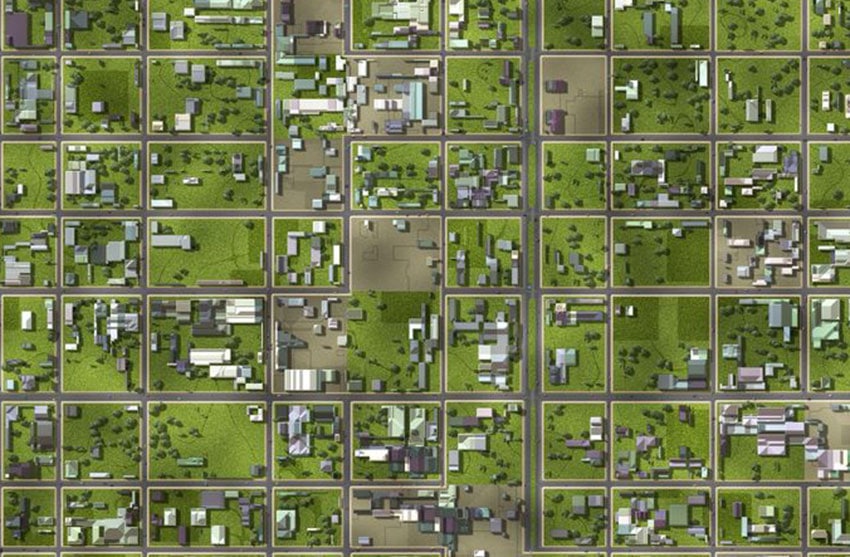 Aerial View of a City Suburb